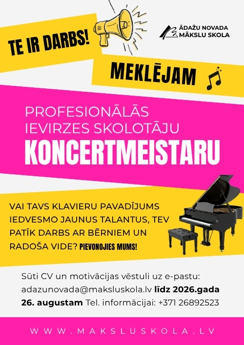 TE IR DARBS! PROFESIONĀLĀS IEVIRZES SKOLOTĀJS - KONCERTMEISTRS